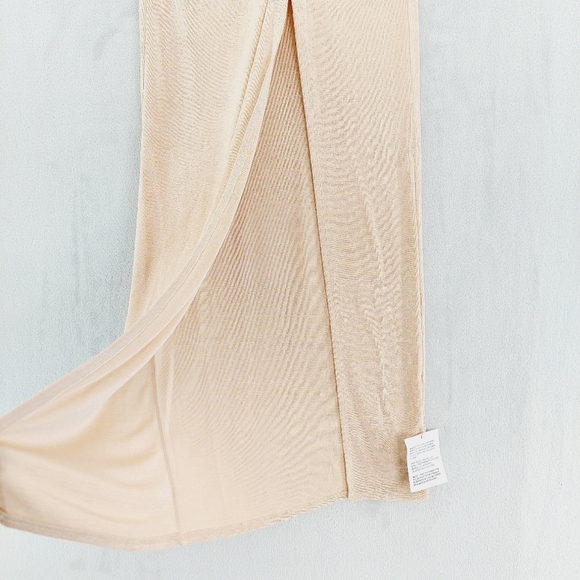 `New Topshop Slinky Twist Front In Stone Maxi Skirt P2731 - Picture 3 of 8